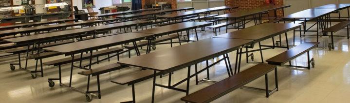 Empty Lakeview Elementary Cafeteria