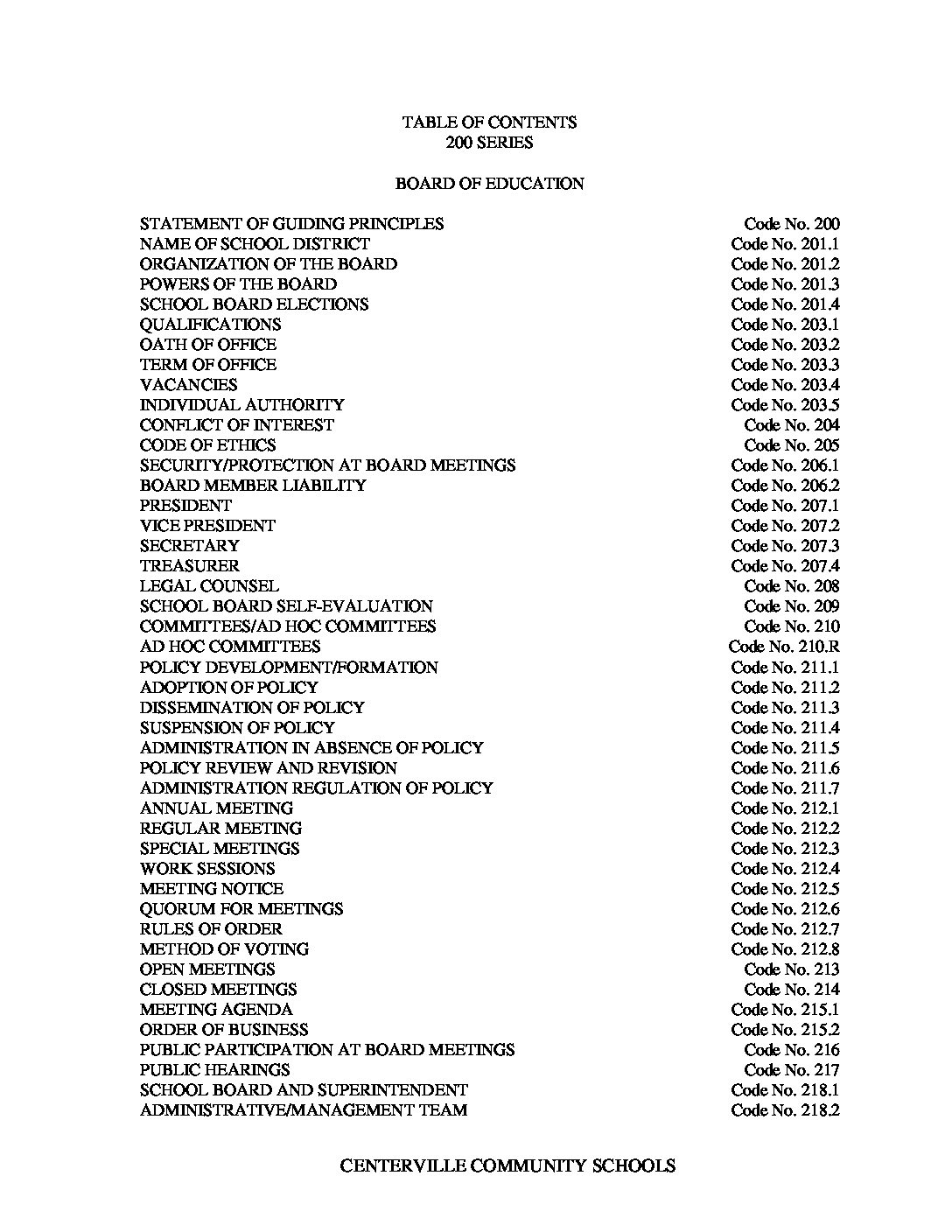 Series 200 for Web Site - Centerville Community School District
